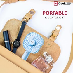 Geek Aire GF3 5 Inch Rechargeable Mini Fan with USB Charging | 5 Speed Option | Portable, Handheld and Small Table Fan | 2500 mAh Li-ion Battery | For Baby, Makeup, Travel, Home and Office (Blue) Geek Aire GF3 5 Inch Rechargeable Mini Fan with USB Charging | 5 Speed Option | Portable, Handheld and Small Table Fan | 2500 mAh Li-ion Battery | For Baby, Makeup, Travel, Home and Office (Blue)