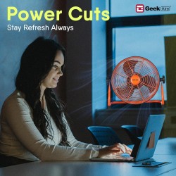 Geek Aire CF1SL Table Fan | 1 Year Warranty | 7500mAh Rechargeable Fan, Portable Fan, Mini Fan, Small Fan, Charging Fan, BLDC Table Fan, 360° Rotation, Battery Operated, 13 Inches - Red & Black Geek Aire CF1SL Table Fan | 1 Year Warranty | 7500mAh Rechargeable Fan, Portable Fan, Mini Fan, Small Fan, Charging Fan, BLDC Table Fan, 360° Rotation, Battery Operated, 13 Inches - Red & Black