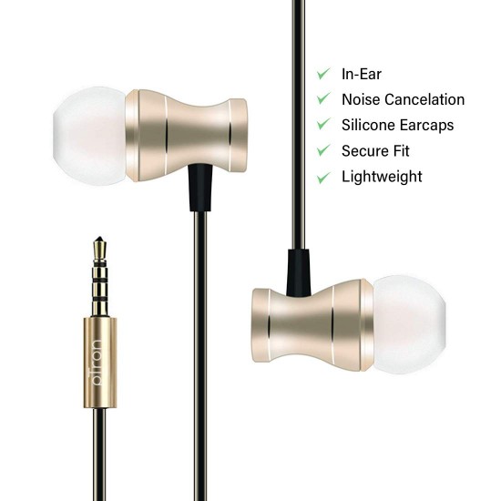 pTron Magg HBE (High Bass Earphones) Magnetic in-Ear Wired Headphones with Mic - (Gold) pTron Magg HBE (High Bass Earphones) Magnetic in-Ear Wired Headphones with Mic - (Gold)