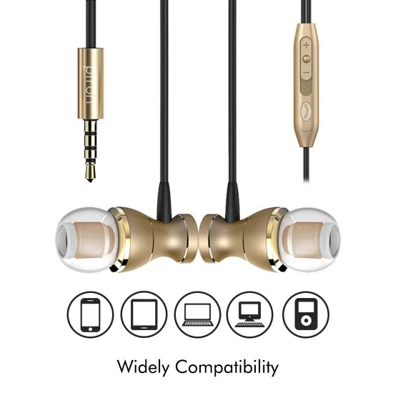 pTron Magg HBE (High Bass Earphones) Magnetic in-Ear Wired Headphones with Mic - (Gold) pTron Magg HBE (High Bass Earphones) Magnetic in-Ear Wired Headphones with Mic - (Gold)