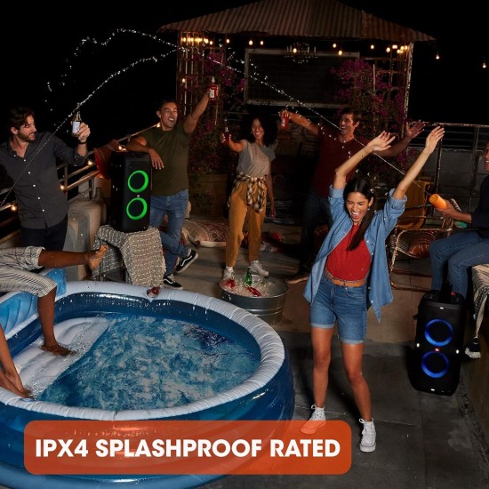 JBL Partybox 310 | Portable Bluetooth Party Speaker | 240W Monstrous Pro Sound | Dynamic Light Show | Backlit Panel | Telescopic Handle & Wheels | Guitar & Mic Support PartyBox App (Black)