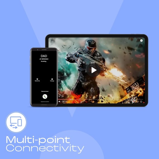 JBL Tune 520BT Wireless Headphones with Mic, Upto 57H Battery, Speed Charge : 5 min Charge Gives up to 3H of Playback, Multipoint Connect, Customizable Bass with Headphones App, BT 5.3 (Black)