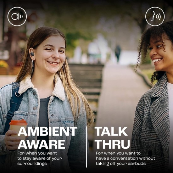 JBL Wave Buds in-Ear Wireless Earbuds (TWS) with Mic,App for Customized Extra Bass Eq,32 Hours Battery&Quick Charge,Ip54 Water&Dust Resistance,Ambient Aware&Talk-Thru,Google Fastpair (Black)