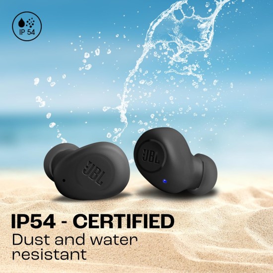 JBL Wave Buds in-Ear Wireless Earbuds (TWS) with Mic,App for Customized Extra Bass Eq,32 Hours Battery&Quick Charge,Ip54 Water&Dust Resistance,Ambient Aware&Talk-Thru,Google Fastpair (Black)