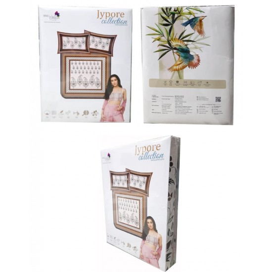Bella Casa, Double Bedsheet Set with 2 Pillow Covers 100% Cotton -Jypore Collection Bella Casa, Double Bedsheet Set with 2 Pillow Covers 100% Cotton -Jypore Collection