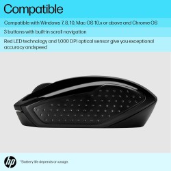 HP 200 USB Wireless Mouse with 1000 DPI optical sensor, 2.4 GHz wireless connectivity, built-in scrolling and ambidextrous design.3 years warranty(Black) HP 200 USB Wireless Mouse with 1000 DPI optical sensor, 2.4 GHz wireless connectivity, built-in scrolling and ambidextrous design.3 years warranty(Black)