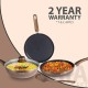Nouvetta Andria Non-Stick Cookware Set of 5 peices (Dosa Tawa, Kadhai,Frying Pan, Glass Lid,Serving Spoon), Thickness of 3 mm, Coffee
