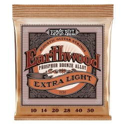 Ernie Ball Earthwood Extra Light Phosphor Bronze Acoustic Guitar Strings - 10-50 Gauge
