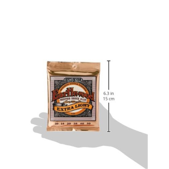 Ernie Ball Earthwood Extra Light Phosphor Bronze Acoustic Guitar Strings - 10-50 Gauge
