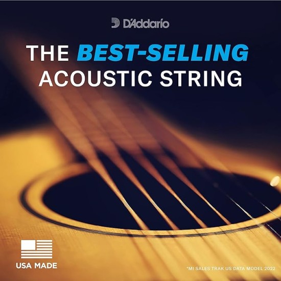 D'Addario EJ26 Acoustic 11-52 Custom Light Guitar Strings made of Phosphor Bronze for Warm, Bright & Balanced Tone