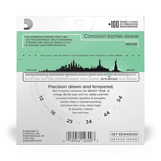 D'Addario EZ920 85/15 Bronze Medium Light Acoustic Guitar Strings