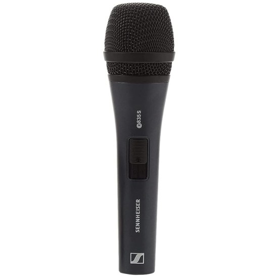 Sennheiser E835-S Dynamic Cardioid Live Handheld vocal Microphone for Vocalist, Singers and Performers.Also used in Home Recording, Semi-Pro Studios and Live Sound (Grey)