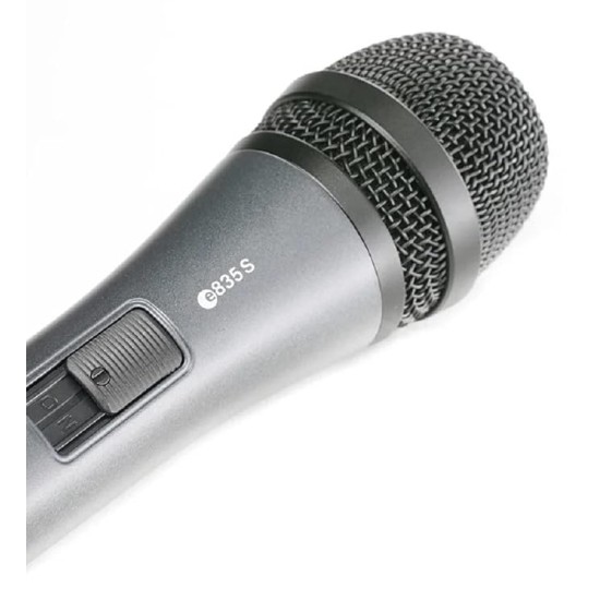 Sennheiser E835-S Dynamic Cardioid Live Handheld vocal Microphone for Vocalist, Singers and Performers.Also used in Home Recording, Semi-Pro Studios and Live Sound (Grey)