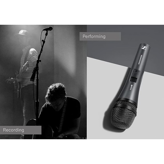 Sennheiser E835-S Dynamic Cardioid Live Handheld vocal Microphone for Vocalist, Singers and Performers.Also used in Home Recording, Semi-Pro Studios and Live Sound (Grey)