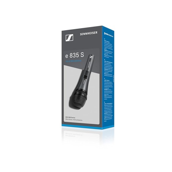 Sennheiser E835-S Dynamic Cardioid Live Handheld vocal Microphone for Vocalist, Singers and Performers.Also used in Home Recording, Semi-Pro Studios and Live Sound (Grey)