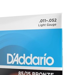 D'Addario Bronze Acoustic Guitar Strings_(.011-.052_Light Gauge)85/15 FULL BRIGHT TONE_Stainless Steel Material, Pack of 1, EZ910 (EZ910) D'Addario Bronze Acoustic Guitar Strings_(.011-.052_Light Gauge)85/15 FULL BRIGHT TONE_Stainless Steel Material, Pack of 1, EZ910 (EZ910)