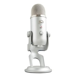 Blue Yeti USB Microphone for Recording, Streaming, Gaming, Podcasting on PC and Mac, Condenser Mic for Laptop or Computer with Blue VO!CE Effects, Adjustable Stand, Plug and Play - Silver
