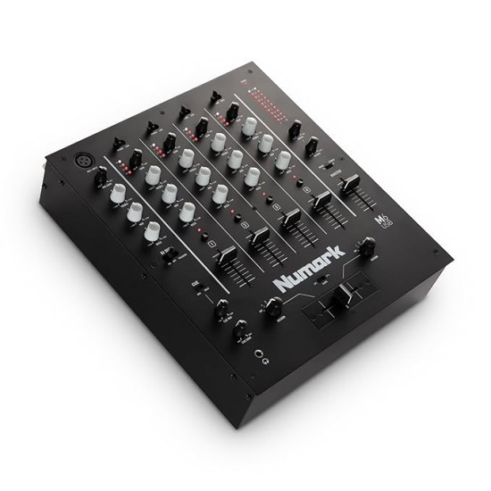Numark M6 USB | 4-Channel Dj Mixer With On Board Interface With On-Board Audio Interface, 3-Band EQ, Club-Ready Inputs, Microphone Input And Replaceable Crossfader With Slope Control Black
