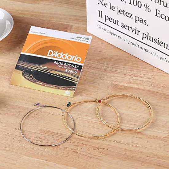 D'Addario Bronze Acoustic Guitar Strings_{.010-.050_Extra Light Gauge}_Stainless Steel Material