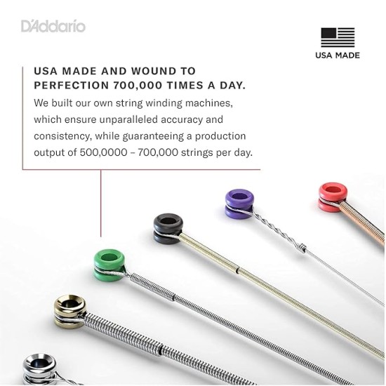 D'Addario Bronze Acoustic Guitar Strings_{.010-.050_Extra Light Gauge}_Stainless Steel Material