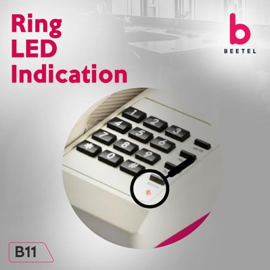 Beetel B11 Corded Landline Phone, Ringer Volume Control, LED Ring Indication, Wall/Desk Mountable, Classic Design, Clear Call Quality, Mute/Pause/Flash/Redial Function (Made in India)(Warm Grey)(B11) Beetel B11 Corded Landline Phone, Ringer Volume Control, LED Ring Indication, Wall/Desk Mountable, Classic Design, Clear Call Quality, Mute/Pause/Flash/Redial Function (Made in India)(Warm Grey)(B11)