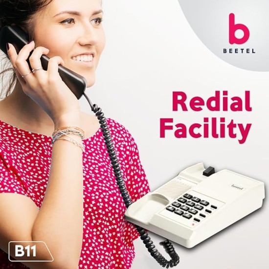 Beetel B11 Corded Landline Phone, Ringer Volume Control, LED Ring Indication, Wall/Desk Mountable, Classic Design, Clear Call Quality, Mute/Pause/Flash/Redial Function (Made in India)(Warm Grey)(B11) Beetel B11 Corded Landline Phone, Ringer Volume Control, LED Ring Indication, Wall/Desk Mountable, Classic Design, Clear Call Quality, Mute/Pause/Flash/Redial Function (Made in India)(Warm Grey)(B11)