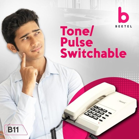 Beetel B11 Corded Landline Phone, Ringer Volume Control, LED Ring Indication, Wall/Desk Mountable, Classic Design, Clear Call Quality, Mute/Pause/Flash/Redial Function (Made in India)(Warm Grey)(B11) Beetel B11 Corded Landline Phone, Ringer Volume Control, LED Ring Indication, Wall/Desk Mountable, Classic Design, Clear Call Quality, Mute/Pause/Flash/Redial Function (Made in India)(Warm Grey)(B11)