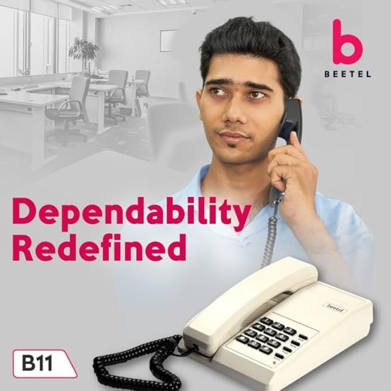 Beetel B11 Corded Landline Phone, Ringer Volume Control, LED Ring Indication, Wall/Desk Mountable, Classic Design, Clear Call Quality, Mute/Pause/Flash/Redial Function (Made in India)(Warm Grey)(B11) Beetel B11 Corded Landline Phone, Ringer Volume Control, LED Ring Indication, Wall/Desk Mountable, Classic Design, Clear Call Quality, Mute/Pause/Flash/Redial Function (Made in India)(Warm Grey)(B11)
