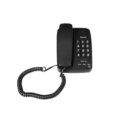 Beetel B15 Corded Landline Phone,Ringer Volume Control,LED Ring Indication,Wall/Desk Mountable,Bold Buttons Design,Clear Call Quality,Mute/Pause/Flash/Redial Function (Made in India)(Black)(B15)