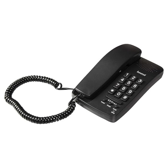 Beetel B15 Corded Landline Phone,Ringer Volume Control,LED Ring Indication,Wall/Desk Mountable,Bold Buttons Design,Clear Call Quality,Mute/Pause/Flash/Redial Function (Made in India)(Black)(B15) Beetel B15 Corded Landline Phone,Ringer Volume Control,LED Ring Indication,Wall/Desk Mountable,Bold Buttons Design,Clear Call Quality,Mute/Pause/Flash/Redial Function (Made in India)(Black)(B15)