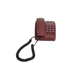 Beetel B15 Corded Landline Phone,Ringer Volume Control,LED Ring Indication,Wall/Desk Mountable,Bold Buttons Design,Clear Call Quality,Mute/Pause/Flash/Redial Function (Made in India)(Dark Red)(B15)