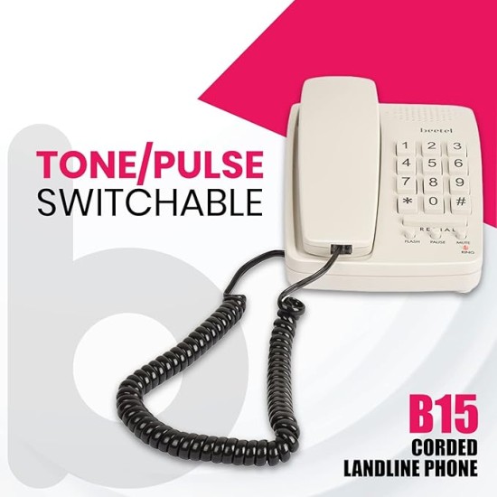 Beetel B15 Basic Corded Landline Phone (Warm Gray) Beetel B15 Basic Corded Landline Phone (Warm Gray)