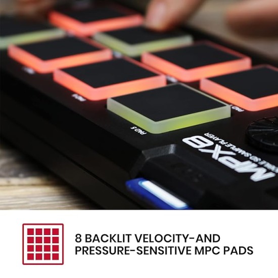 Akai Professional MPX8 |Portable Sample Pad Controller with Velocity-Sensitive Pads, MIDI Connectivi