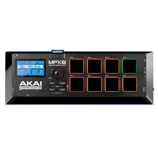 Akai Professional MPX8 |Portable Sample Pad Controller with Velocity-Sensitive Pads, MIDI Connectivi