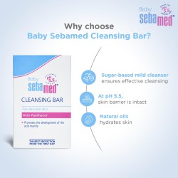 Sebamed Baby Cleansing Bar 100 gm|pH 5.5 |Newborn bathing|Soap Free|Tear Free|