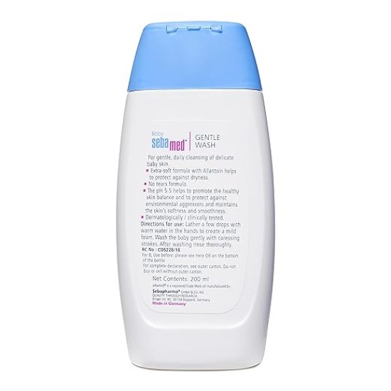 Sebamed Baby Gentle Wash 200ml|Ph 5.5| With Allantoin| No tears formula |Clinically tested
