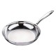BERGNER Argent TriPly 20 cm Frypan/Steel Pan, Scratch Resistant, for Spice Tempering/Seasoning, Stay Cool Long Handle, Mirror Finish, Induction Ready, 