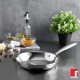 BERGNER Argent TriPly 20 cm Frypan/Steel Pan, Scratch Resistant, for Spice Tempering/Seasoning, Stay Cool Long Handle, Mirror Finish, Induction Ready, 