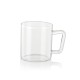 Borosil Vision 6 Pcs Tea n Coffee Borosillicate Glass 190 ml Classic Mug Set | Microwave Safe, Scratch Resistance, Lightweight | for Chai, Green Tea, Milk | Transparent