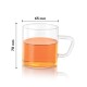 Borosil Vision 6 Pcs Tea n Coffee Borosillicate Glass 190 ml Classic Mug Set | Microwave Safe, Scratch Resistance, Lightweight | for Chai, Green Tea, Milk | Transparent