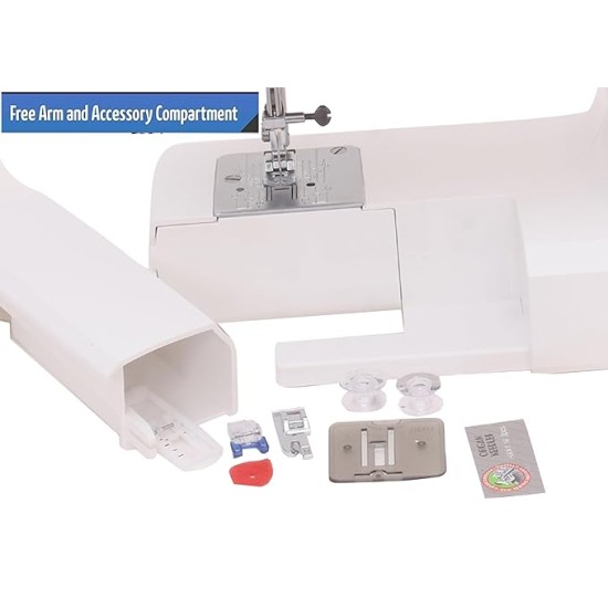 Usha Janome Dream Stitch Automatic Zig-Zag Electric Sewing Machine (White and Blue)