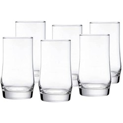Ocean Scirocco Hi Ball Water & Juice Glass set of 6 Pcs, 410 ml, Transparent | Stylish & Durable Glassware Tumbler Ideal for Serving Mojito, Cold Coffees, Soft Drinks in Home, Parties & Bar Use.