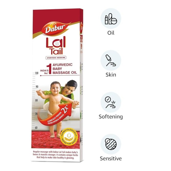 Dabur Lal Tail : Ayurvedic Baby Massage Oil 500Ml|Clinically Tested 2X Faster Physical Growth For Stronger Bones And Muscles Dabur Lal Tail : Ayurvedic Baby Massage Oil 500Ml|Clinically Tested 2X Faster Physical Growth For Stronger Bones And Muscles