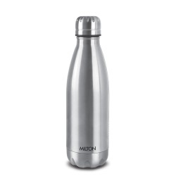 Duo DLX 500 Thermosteel Water Bottle 500 ml, 24 Hr Hot and Cold I Leak Proof Lid, ISI Certified I Vacuum Insulated I for Office, Gym, School I Silver