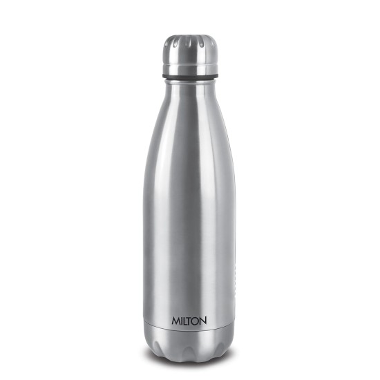Duo DLX 500 Thermosteel Water Bottle 500 ml, 24 Hr Hot and Cold I Leak Proof Lid, ISI Certified I Vacuum Insulated I for Office, Gym, School I Silver