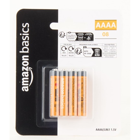 AmazonBasics AAAA Everyday Alkaline Batteries for Stylus (8-Pack) - Appearance May Vary
