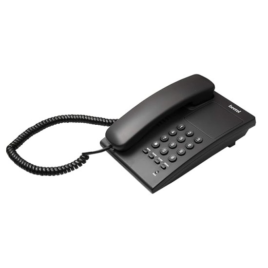 Beetel B17 Corded Landline Phone, Ringer Volume Control, LED for Ring Indication, Wall/Desk Mountable, Elegant Design,Clear Call Quality,Mute/Pause/Flash/Redial Function (Made in India) (Black)(B17)