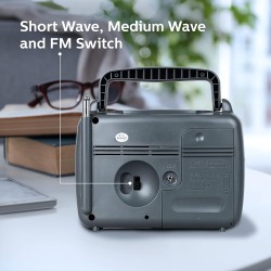 Philips Radio DL167/94 with MW/SW/FM Bands, 2xR20 (UM1),External 3V DC Philips Radio DL167/94 with MW/SW/FM Bands, 2xR20 (UM1),External 3V DC