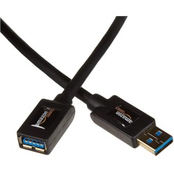 USB-A 3.0 Extension Cable, 4.8Gbps High-Speed, Male to Female Gold-Plated Connectors, 6.5 Foot, Black