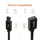 USB-A 3.0 Extension Cable, 4.8Gbps High-Speed, Male to Female Gold-Plated Connectors, 6.5 Foot, Black